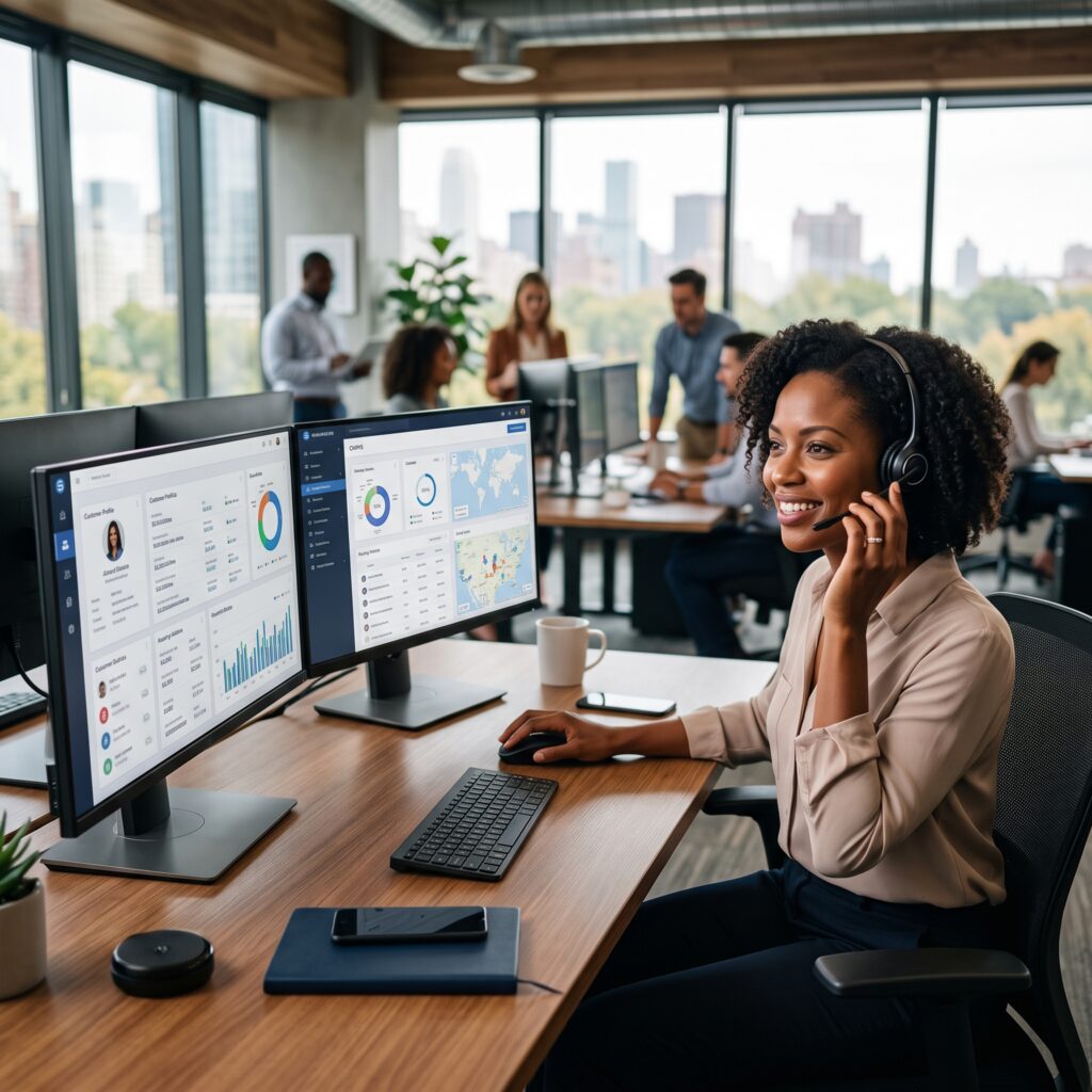 Agent matches inbound caller in CRM to recover customer from phone number and improve direct mail response ROI