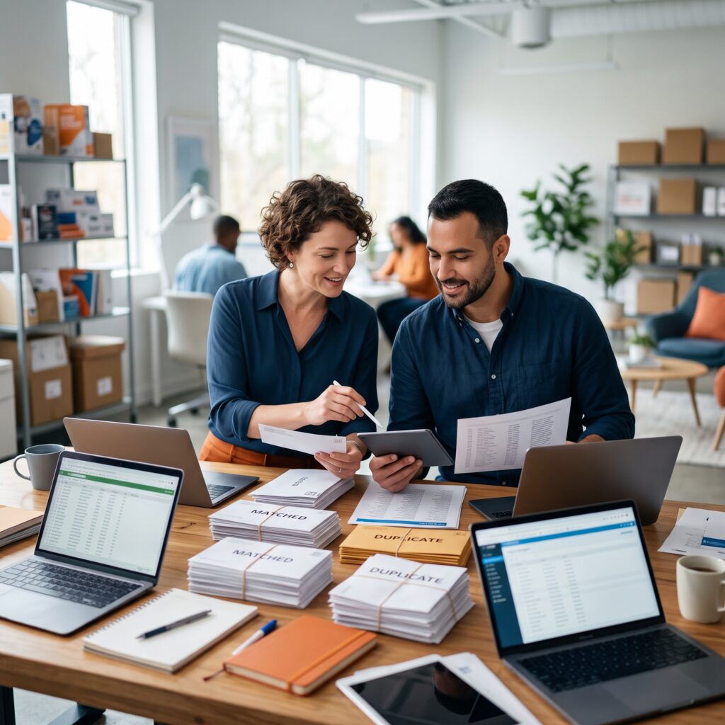 Reverse phone marketing dashboard linking mail, mobile, and CRM records to reduce mismatches and wasted campaign spend